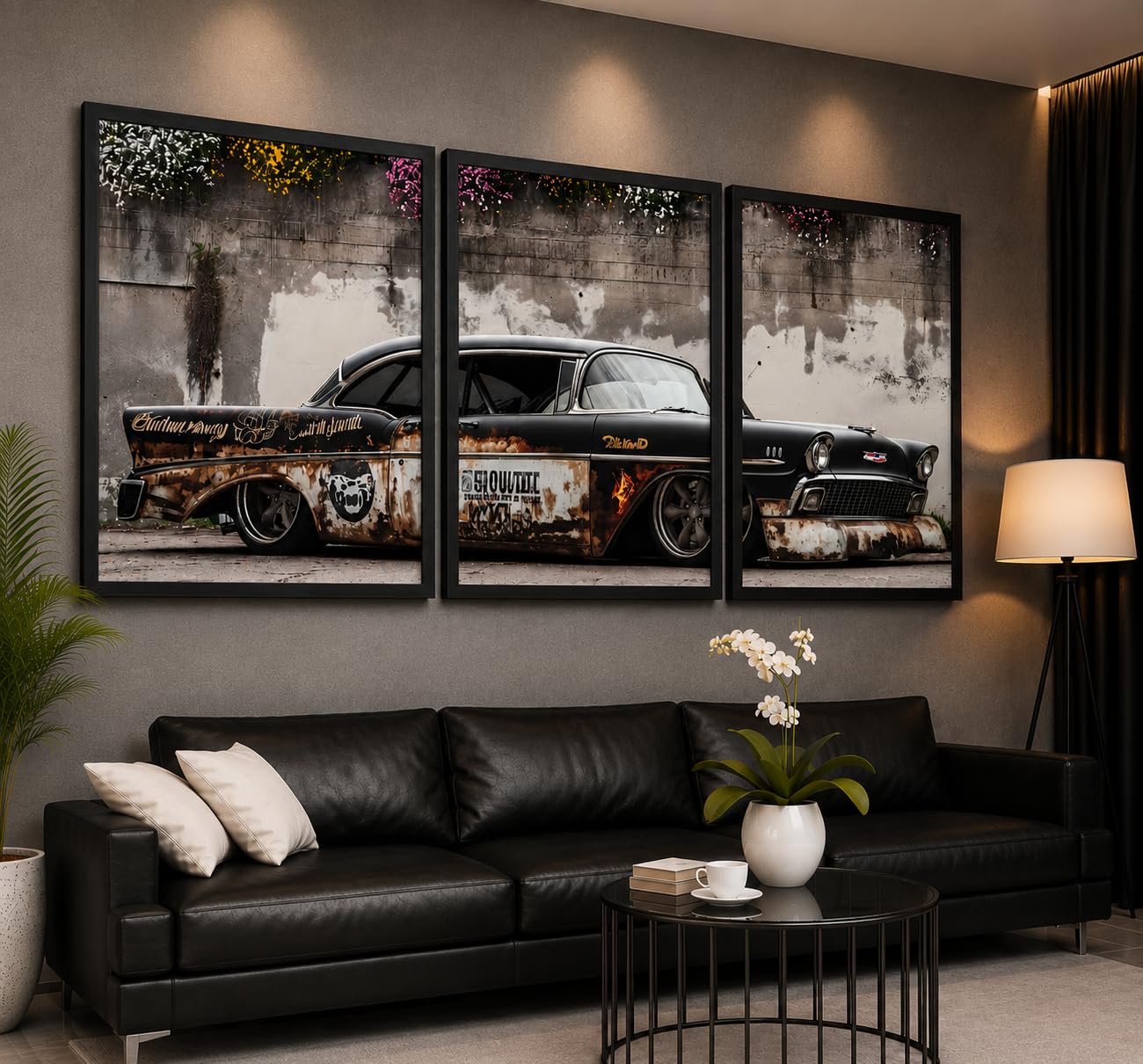 VENUXE ARTS Set Of 3 Big Sports Cars Framed Posters Gift Items for Boys Room Wall Decoration Bedroom Living Room Office Studio Décor | Car Poster Frame for Wall Décor