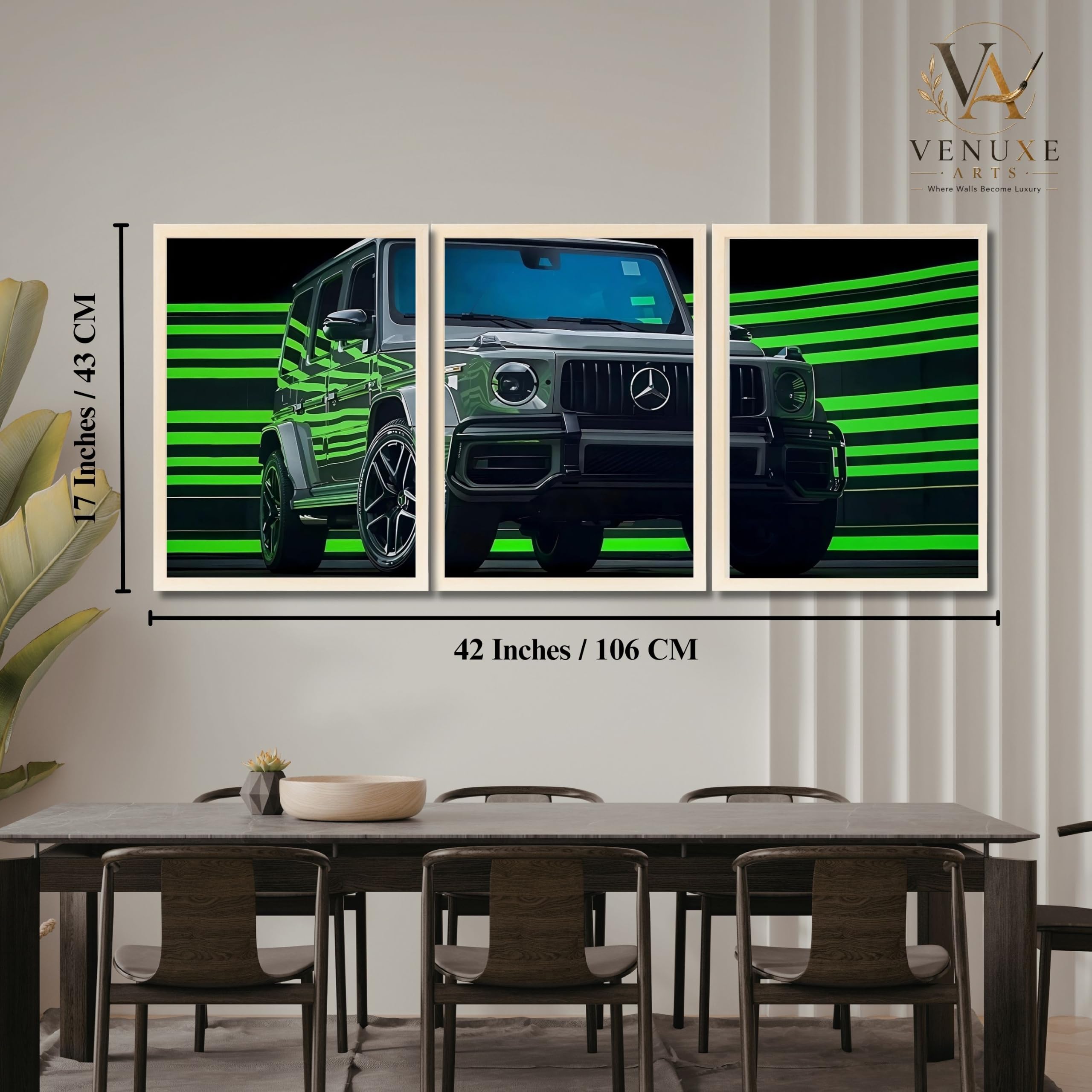 VENUXE ARTS Set Of 3 Big Sports Cars Framed Posters Gift Items for Boys Room Wall Decoration Bedroom Living Room Office Studio Décor | Car Poster Frame for Wall Décor