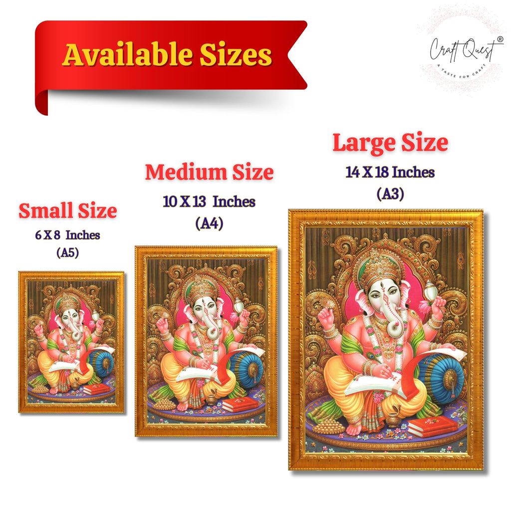 CRAFT QUEST Lord Ganesh Ganpati ji Modern Wall Painting With Frame For Home and Office Decor