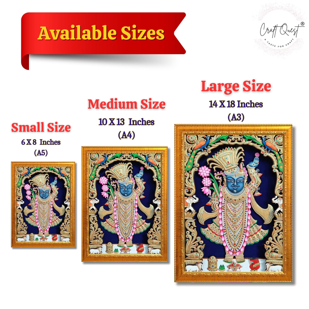 CRAFT QUEST Shreenath ji shree nathaji bhagvan Photo Frame for Wall Hanging/Gift/Temple/puja Room/Home Decor Frame with Unbreakable Acrylic Glass