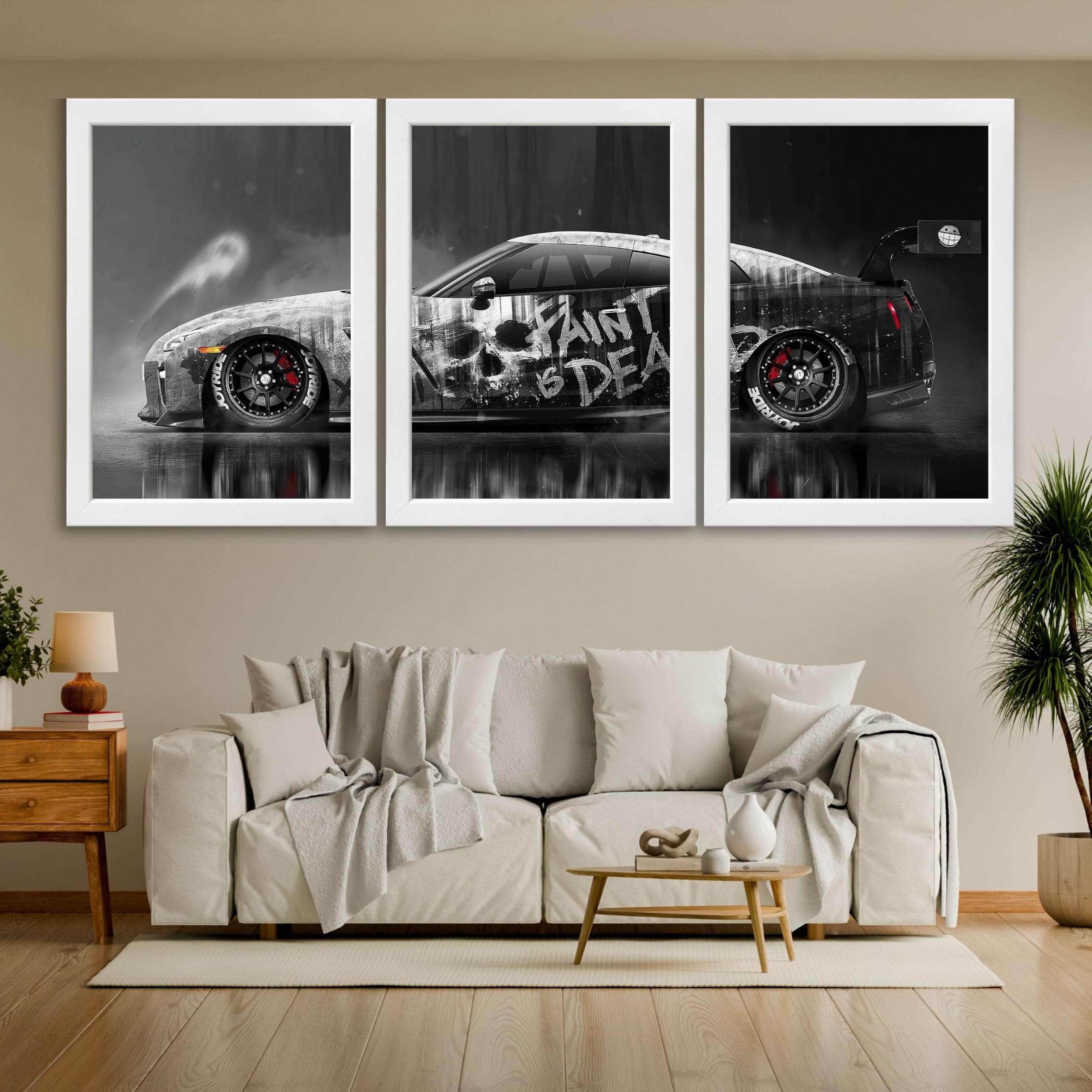 VENUXE ARTS Set Of 3 Big Sports Cars Framed Posters Gift Items for Boys Room Wall Decoration Bedroom Living Room Office Studio Décor | Car Poster Frame for Wall Décor
