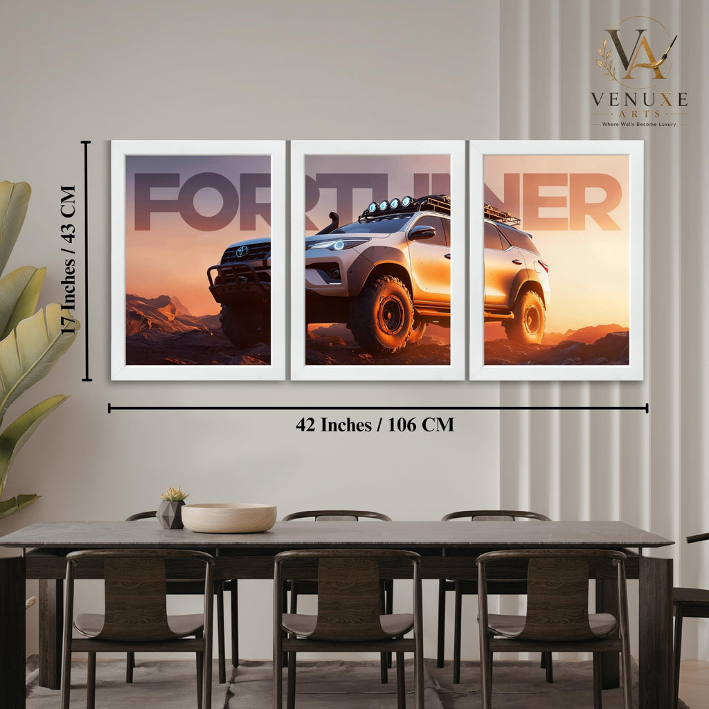 VENUXE ARTS Set Of 3 Big Sports Cars Framed Posters Gift Items for Boys Room Wall Decoration Bedroom Living Room Office Studio Décor | Car Poster Frame for Wall Décor