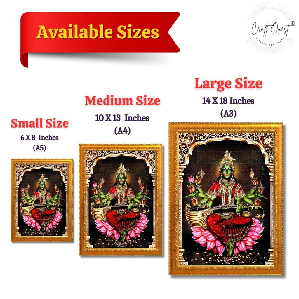 CRAFT QUEST Syamala Devi Shyamala Matangi Wall Painting Framed | South God Picture Frame for Home, Office, Temple & Gifting, Decor
