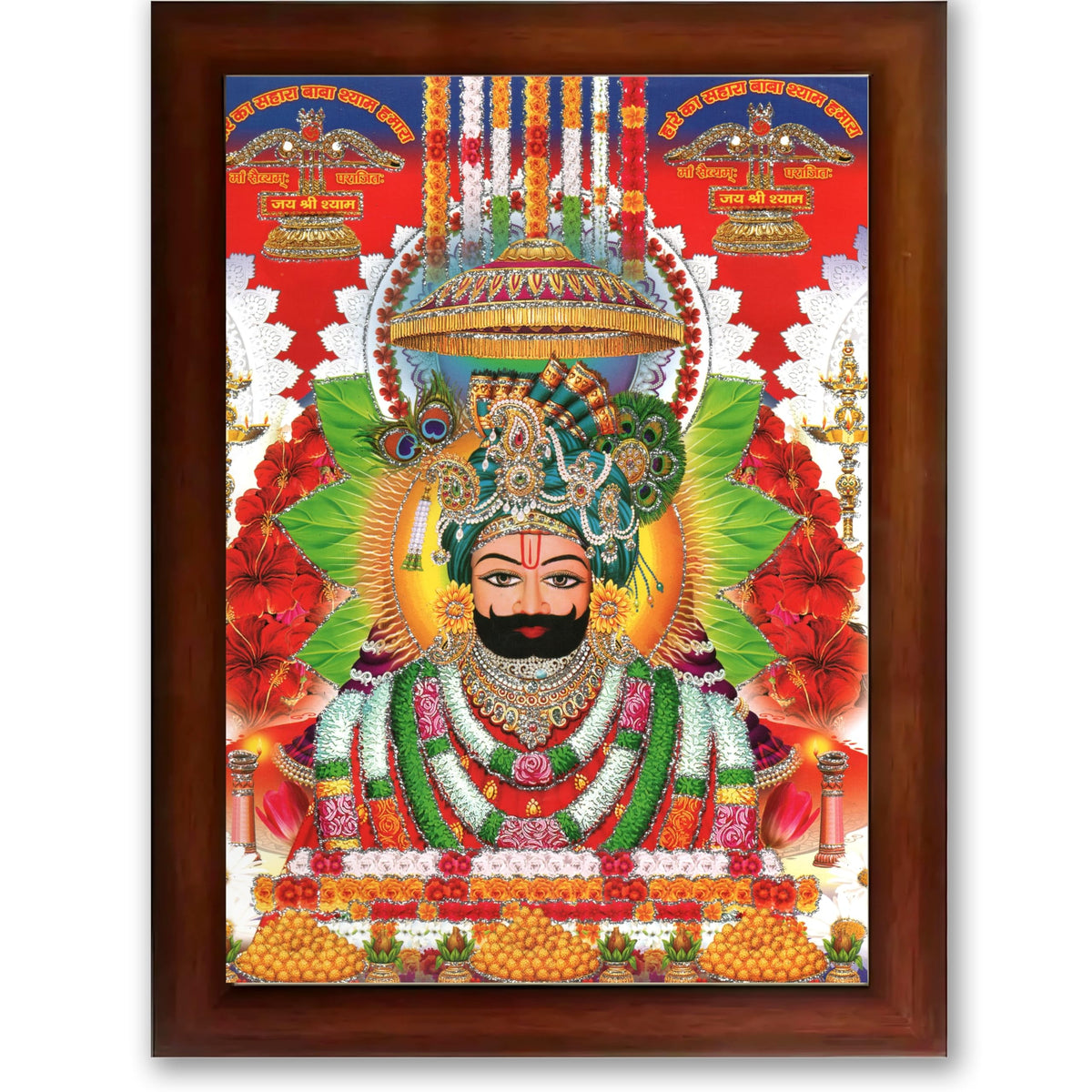 CRAFT QUEST Khatu Shyam Ji | Shyam Baba | Hare Ka Saharaa Khatu Shyam Hamara Photo Frame Wall Painting For Home Decoration And Gift