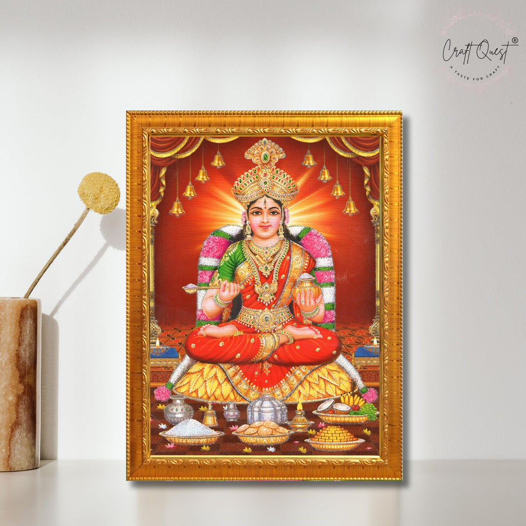 CRAFT QUEST Mata Annapurna Devi Photo for Kitchen Maa Wall Painting Framed Home Décor