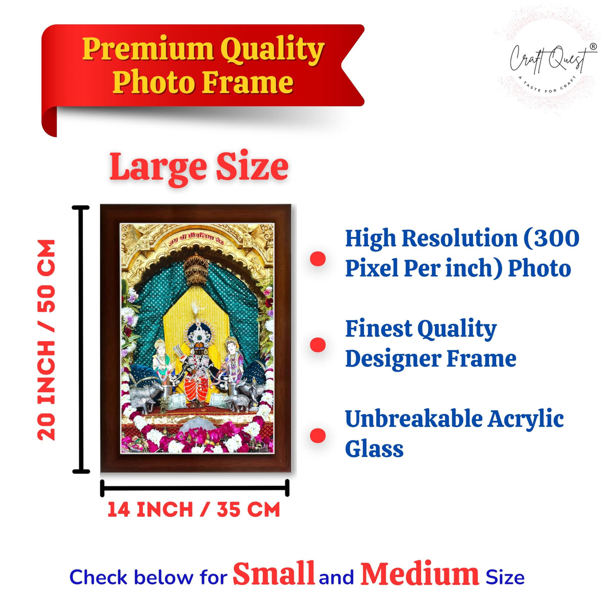 CRAFT QUEST ShrI Sanwaliya Seth Shringaar Darshan Religious Photo Frame