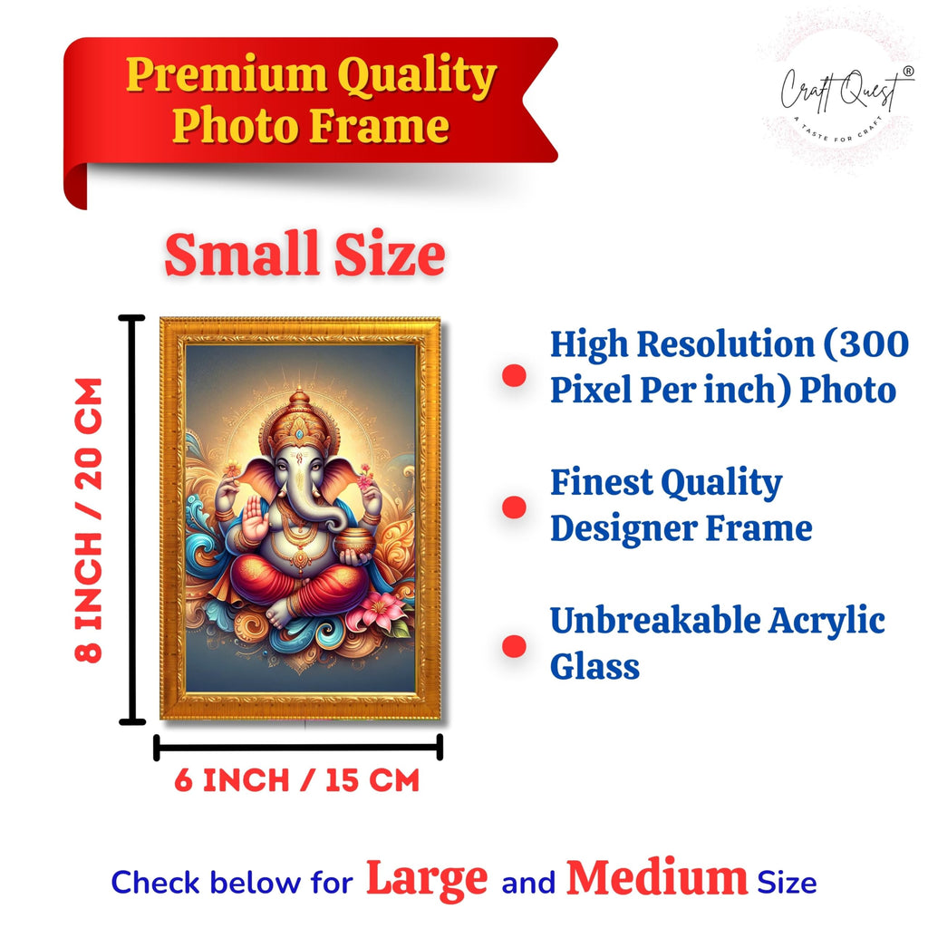 CRAFT QUEST Lord Ganesha Modern Wall Painting With Frame For Home and Office Decor