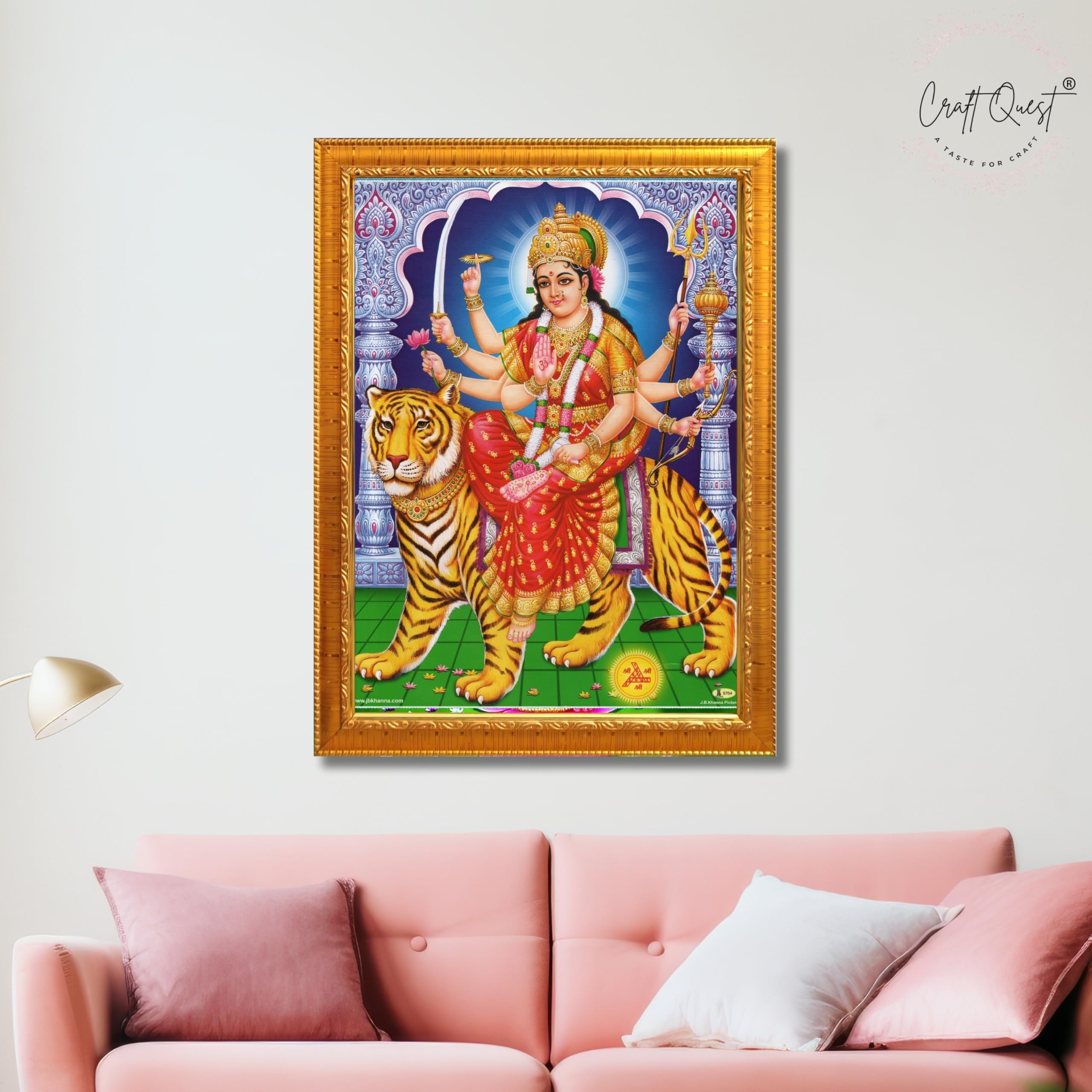 CRAFT QUEST Durga Mata Ji Nav Navdurga Wall Painting Framed Home Decor Items