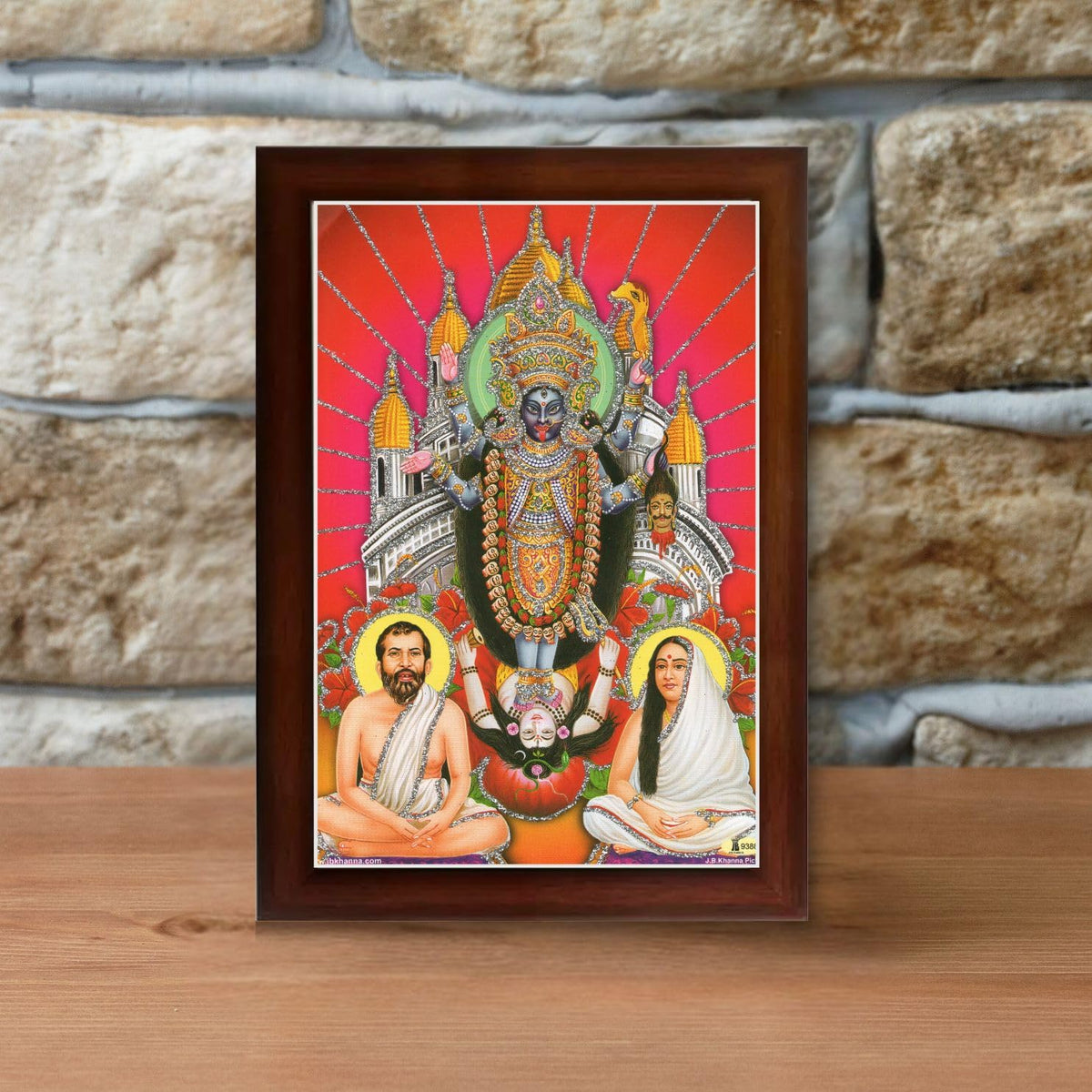 CRAFT QUEST Kali Mata photo with frame, God Religious Framed With Acrylic Glass