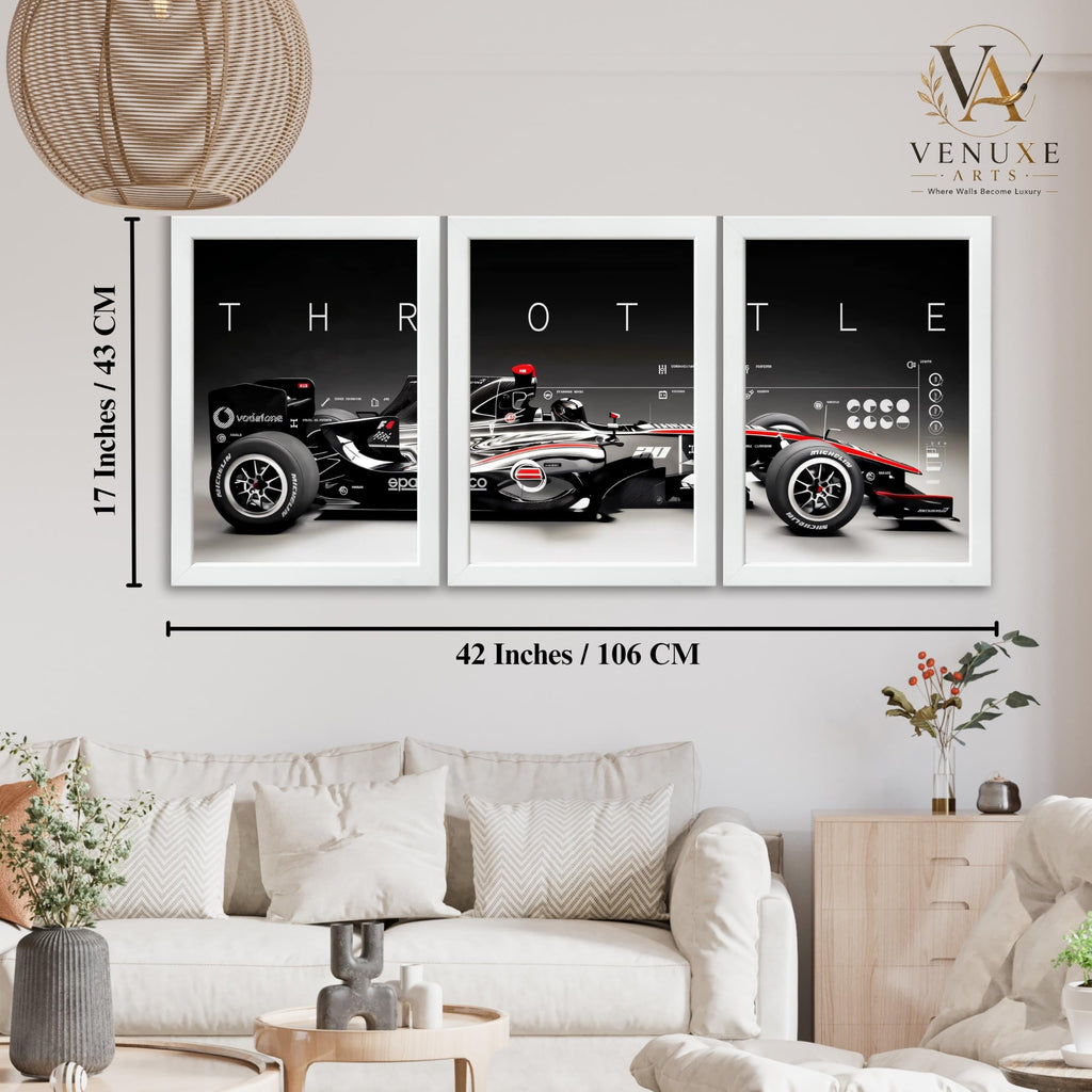 VENUXE ARTS Set Of 3 Big Sports Cars Framed Posters Gift Items for Boys Room Wall Decoration Bedroom Living Room Office Studio Décor | Car Poster Frame for Wall Décor