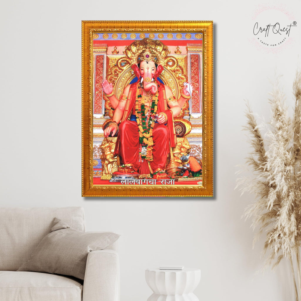 CRAFT QUEST Lord Ganesh ji Modern Wall Painting With Frame For Home and Office Decor,