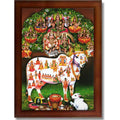 CRAFT QUEST Lord Kubera Swamy Kuber Kubera Wall Painting Framed, Religious Photo Frame, Home Decoration Gift Item