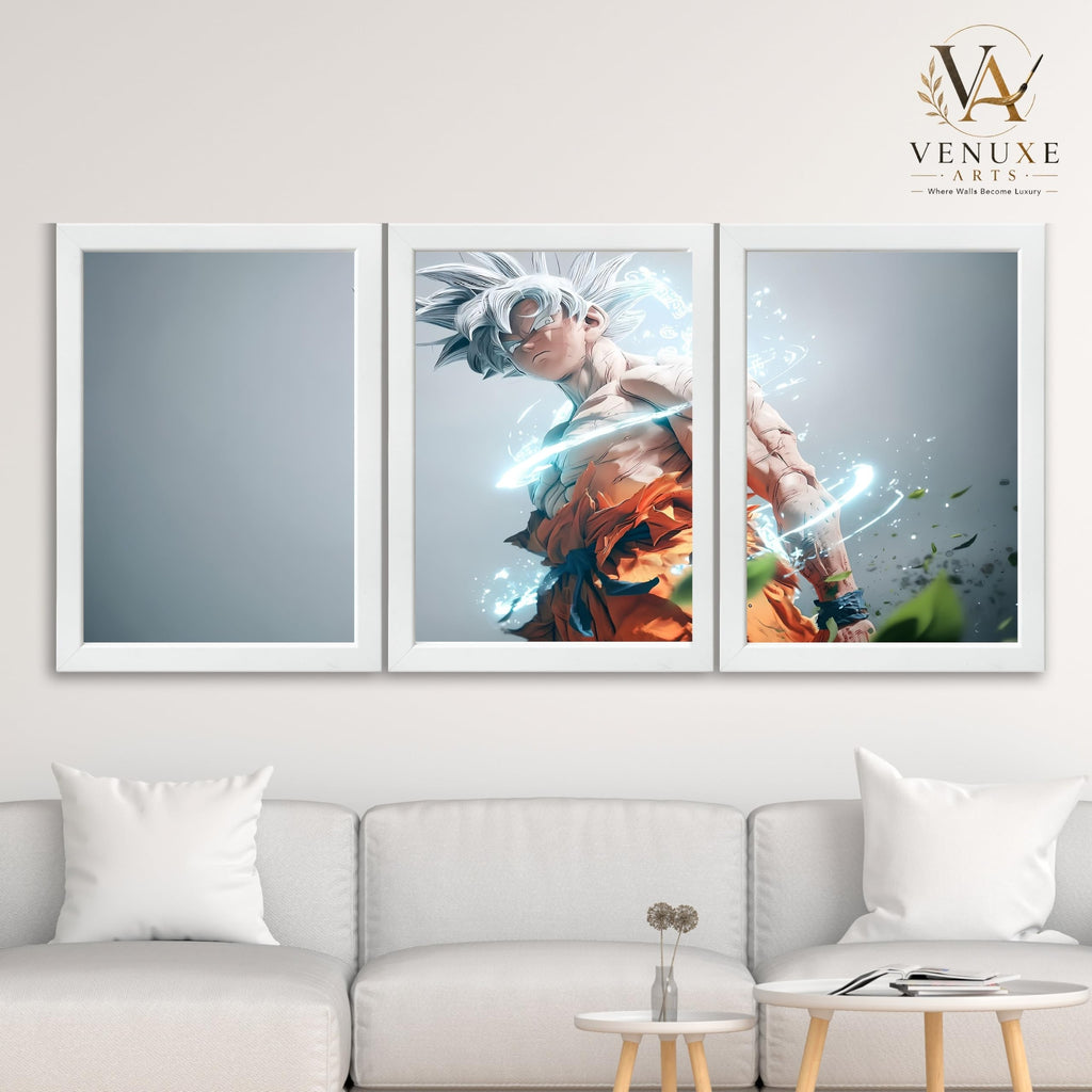 VENUXE ARTS Set Of 3 Anime Characters Wall Framed |Anime Characters Framed Poster for Living Room Bedroom Gaming Room Studio Wall Decor