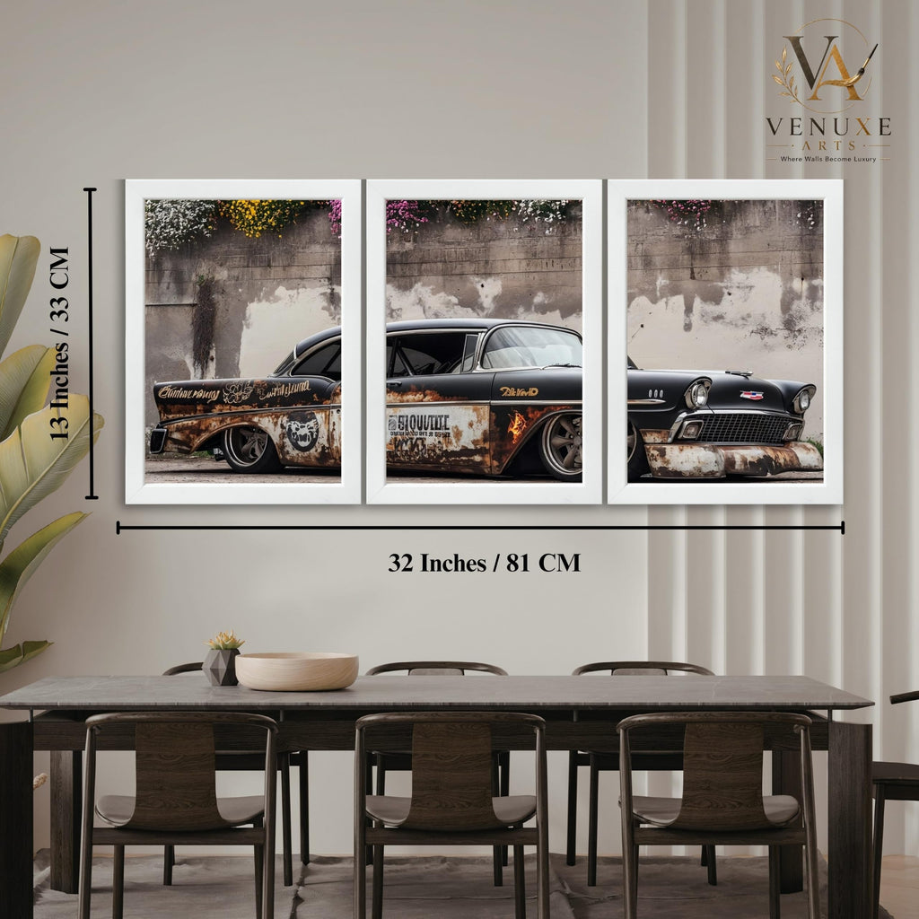 VENUXE ARTS Set Of 3 Big Sports Cars Framed Posters Gift Items for Boys Room Wall Decoration Bedroom Living Room Office Studio Décor | Car Poster Frame for Wall Décor