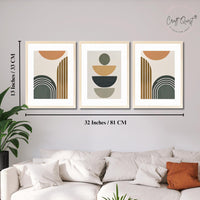 CRAFT QUEST Abstract With Different Shapes | Set of 3 Frames for Home Decoration | Ideal for Living Room, Bedroom & Offices