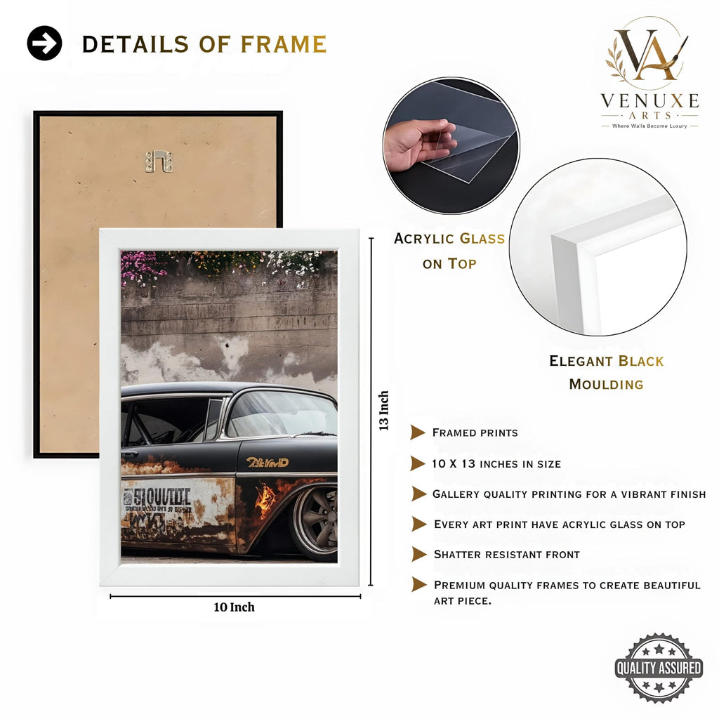 VENUXE ARTS Set Of 3 Big Sports Cars Framed Posters Gift Items for Boys Room Wall Decoration Bedroom Living Room Office Studio Décor | Car Poster Frame for Wall Décor