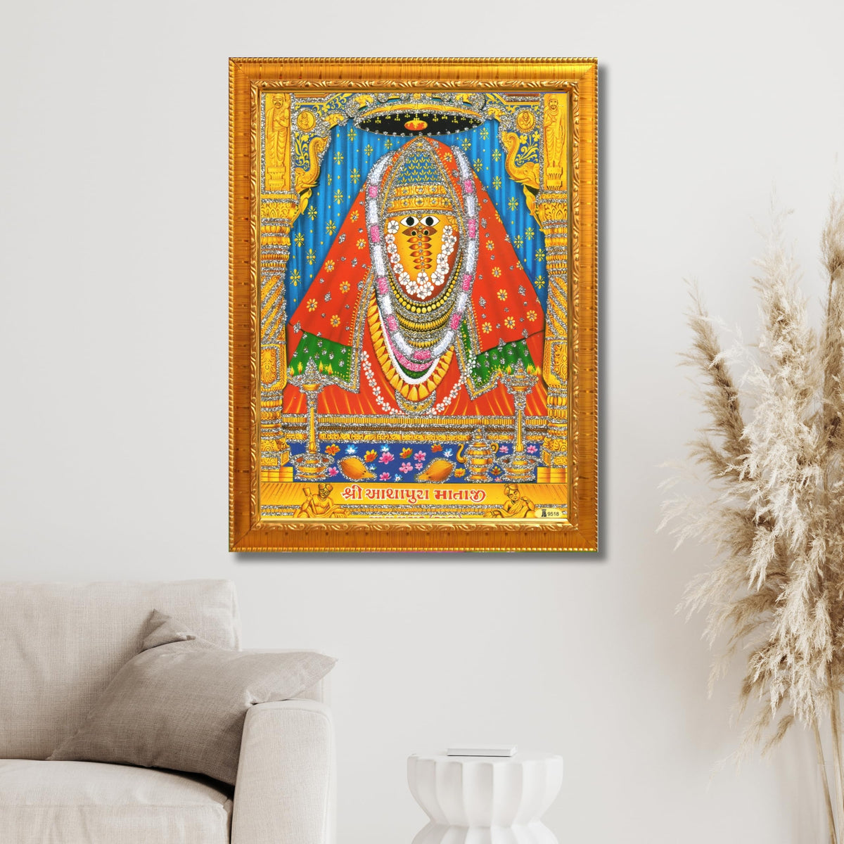 CRAFT QUEST Ashapura Maa Mata Ji Shri Nadol Mataji Wall Painting For Home Decor wooden framed
