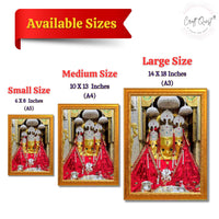 CRAFT QUEST Baglamuklhi maa/mata wodden Religious Photo Frame for Home, Office