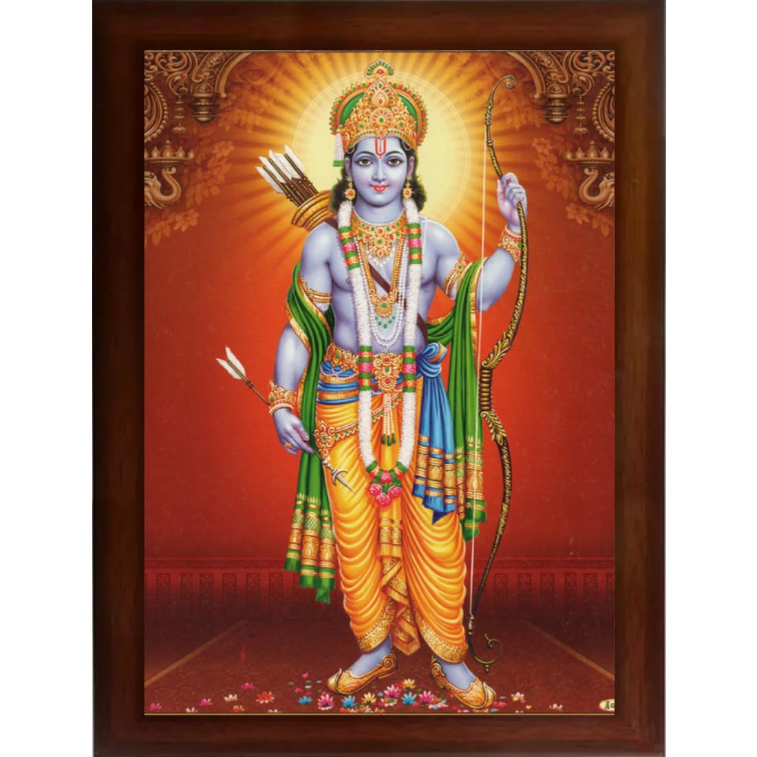 Craft Quest Shree Ram Jii Sparkle Coated Framed, Home Decorative Gift Item Painting (14 X 10 Inches, Multicolour, Religious) RD1013-516