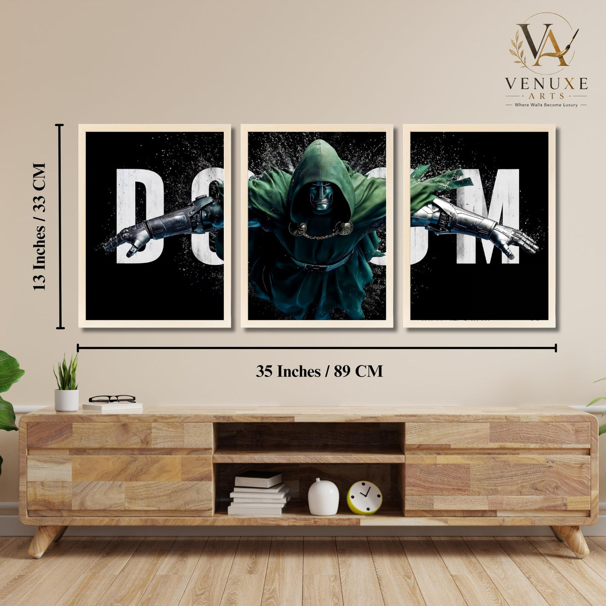 VENUXE ARTS Set Of 3 Anime Characters Wall Framed |Anime Characters Framed Poster for Living Room Bedroom Gaming Room Studio Wall Decor