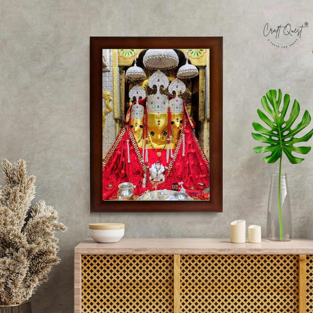 CRAFT QUEST Baglamuklhi maa/mata wodden Religious Photo Frame for Home, Office