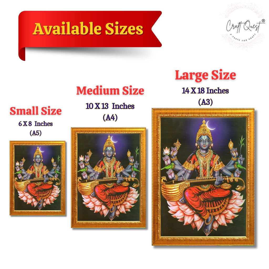 CRAFT QUEST Raja Syamala Devi Shyamala Matangi Wall Painting Framed | South God Picture Frame for Home, Office, Temple & Gifting, Decor