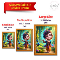 CRAFT QUEST Cute Little Krishna Frame | Bal Gopal HD Painting | Home Temple, Office Desk, Wall Décor Item