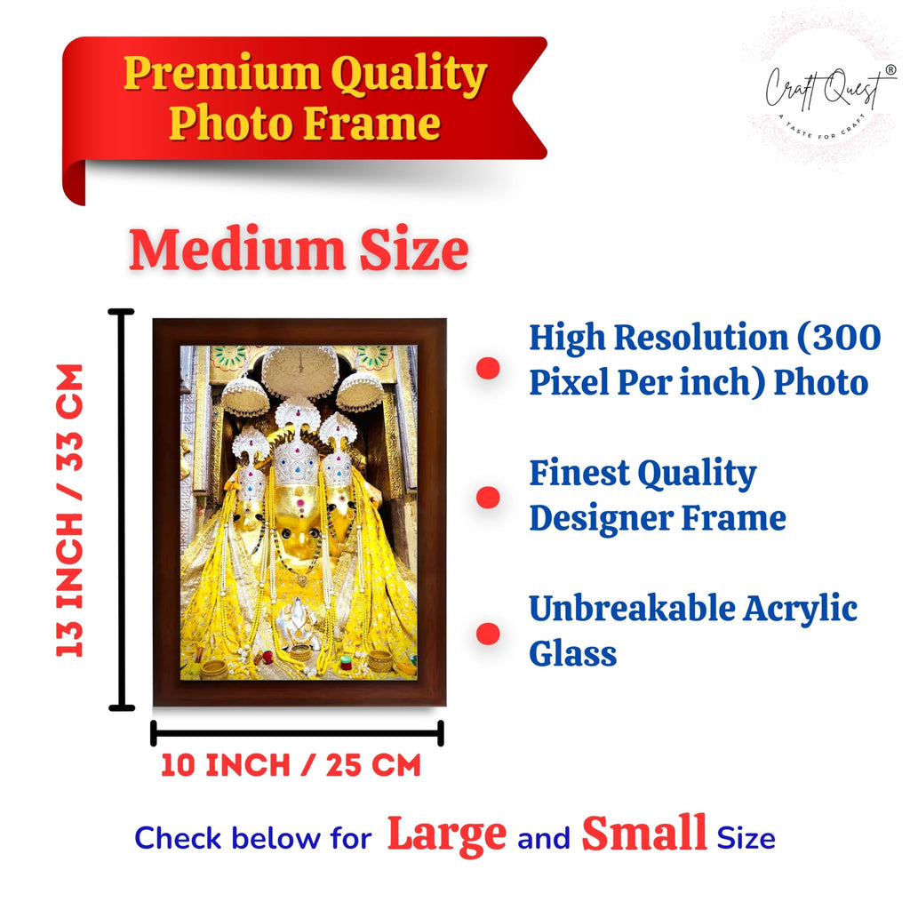 CRAFT QUEST Baglamuklhi maa/mata wodden Religious Photo Frame for Home, Office