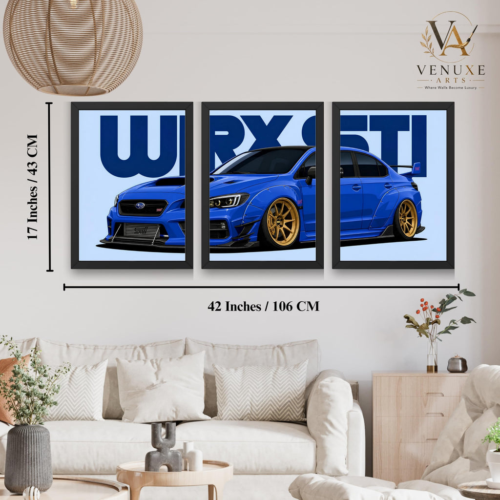 VENUXE ARTS Set Of 3 Big Sports Cars Framed Posters Gift Items for Boys Room Wall Decoration Bedroom Living Room Office Studio Décor | Car Poster Frame for Wall Décor