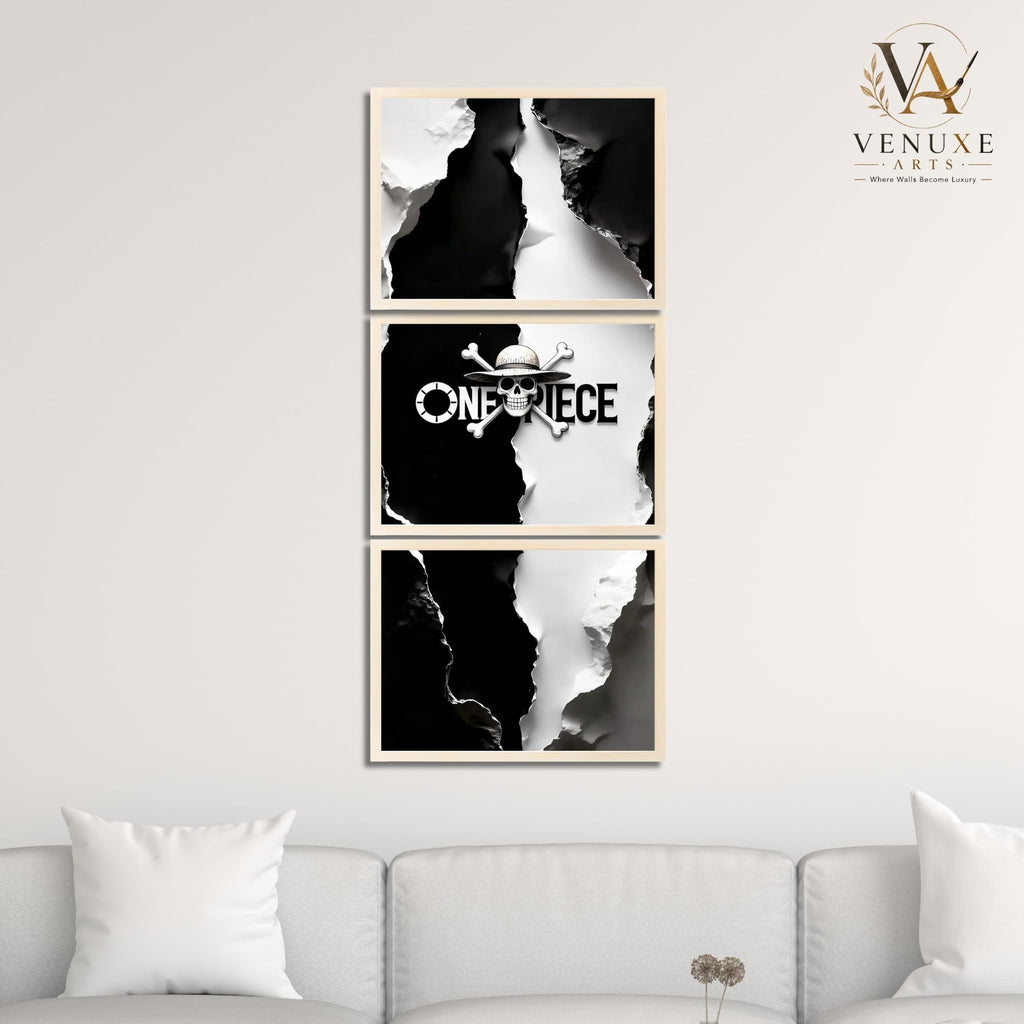 VENUXE ARTS Set Of 3 Anime Characters Wall Framed |Anime Characters Framed Poster for Living Room Bedroom Gaming Room Studio Wall Decor