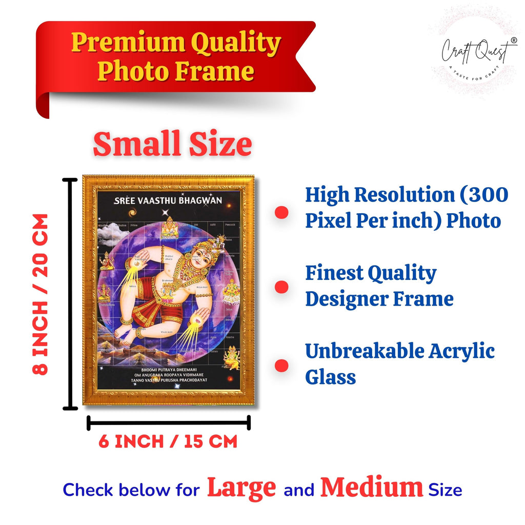 CRAFT QUEST Bhagwan Vastu Purush Bhagavan Vasthu Purusha Wall Painting Photo Framed Home Décor Best Gifting Item