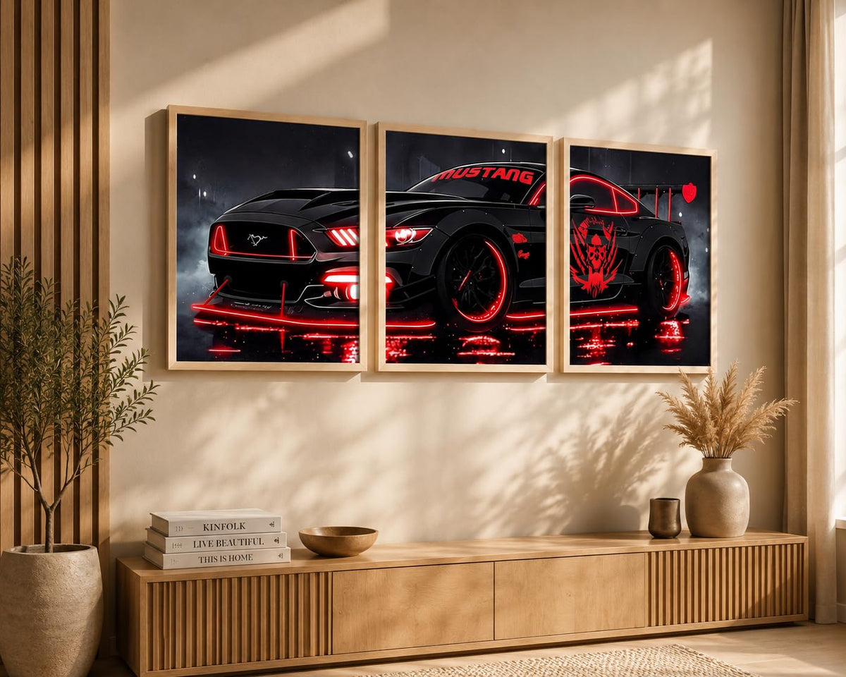 VENUXE ARTS Set Of 3 Big Sports Cars Framed Posters Gift Items for Boys Room Wall Decoration Bedroom Living Room Office Studio Décor | Car Poster Frame for Wall Décor