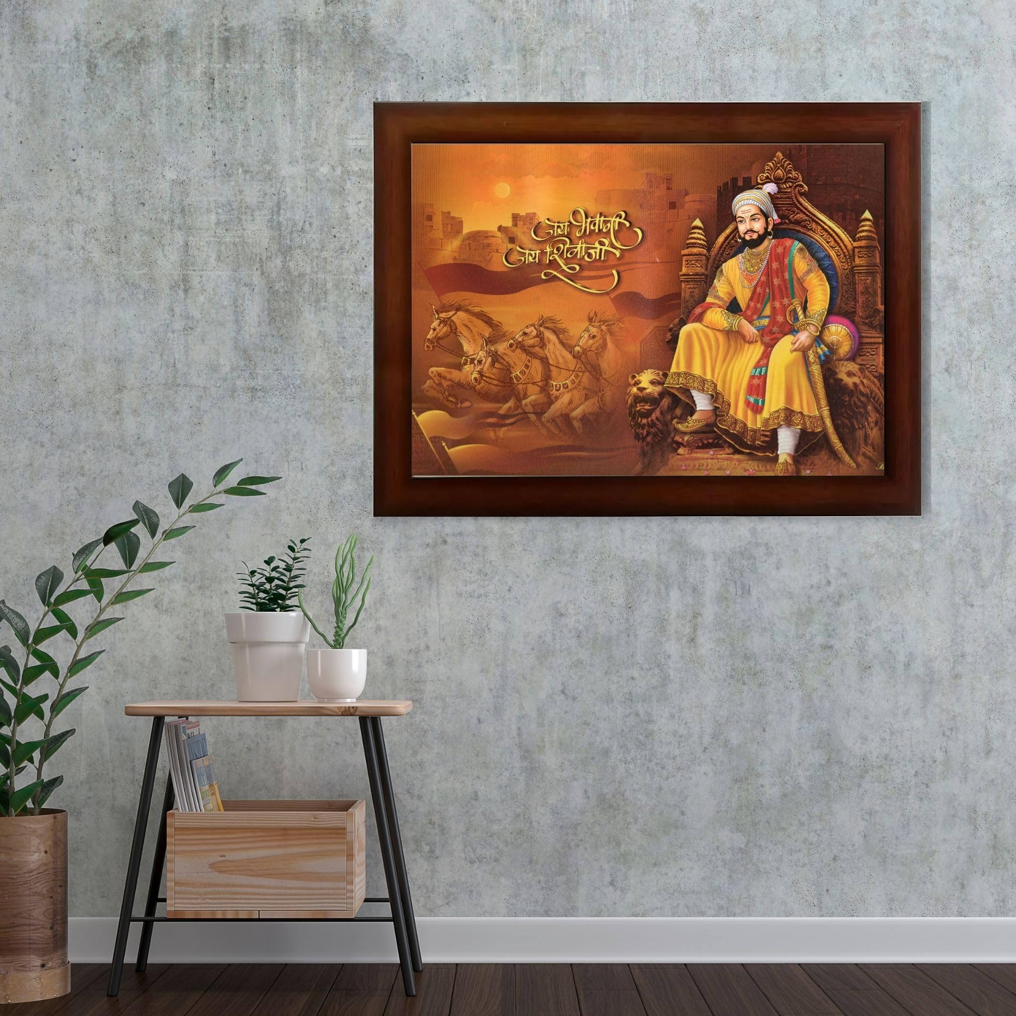 CRAFT QUEST Chhatrapati Shivaji Maharaj photo frame | Home Decorative items with synthetic frame