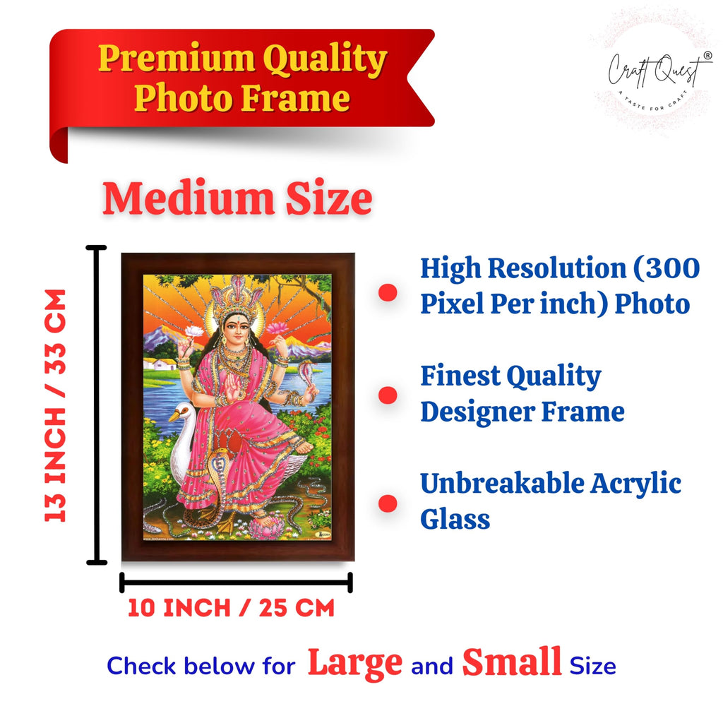 CRAFT QUEST Maa Mansa/Maa Mansani/Maa Nag Devi Photo Frame Wall Painting Home Decor wooden framed