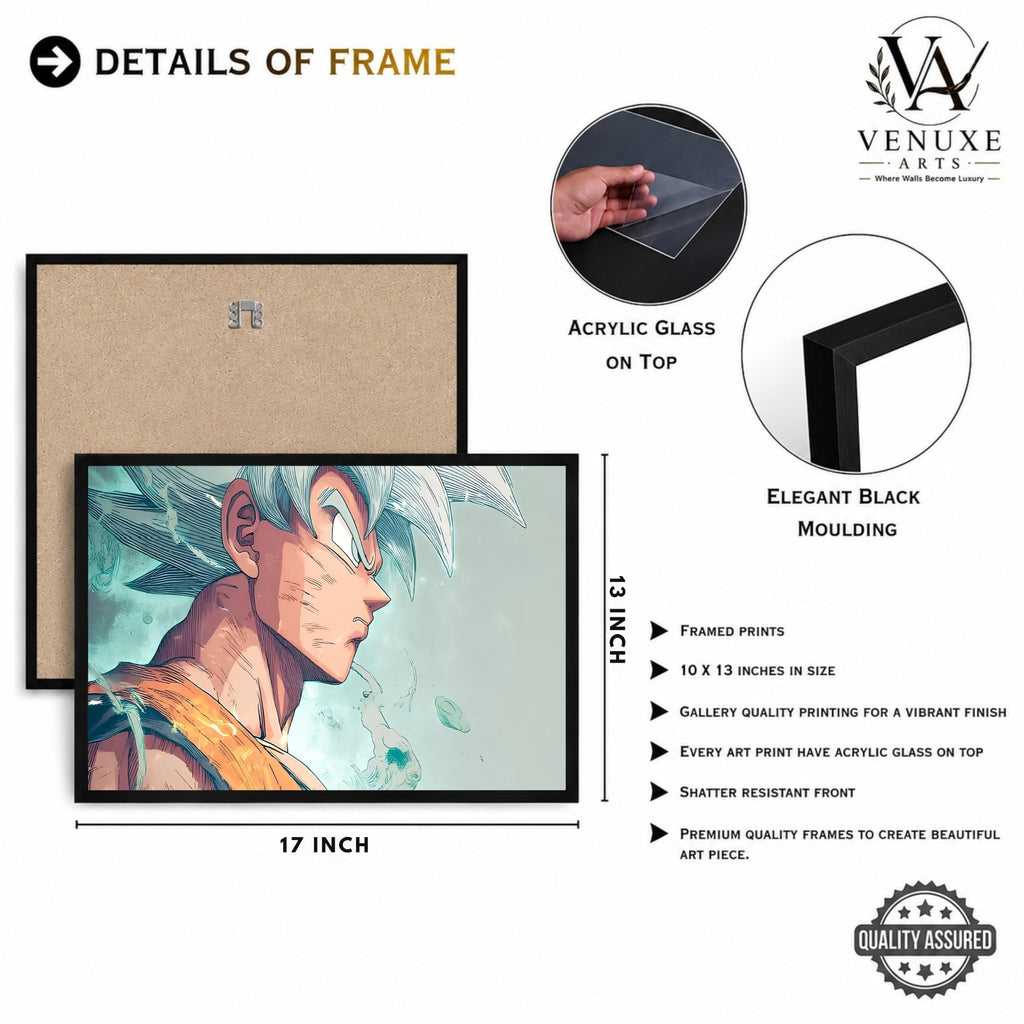 VENUXE ARTS Set Of 3 Anime Characters Wall Framed |Anime Characters Framed Poster for Living Room Bedroom Gaming Room Studio Wall Decor
