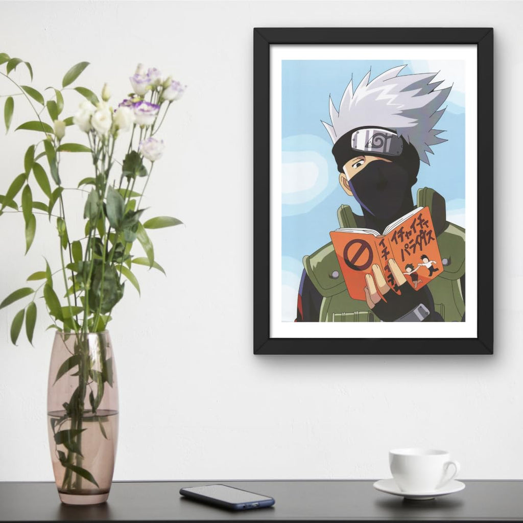 CRAFT QUEST Naruto Anime Laminated Posters with Frame Painting For Anime Naruto Fans Wall Decor, Home Decor with Matt Black Frame (14 Inches x 10 Inches)