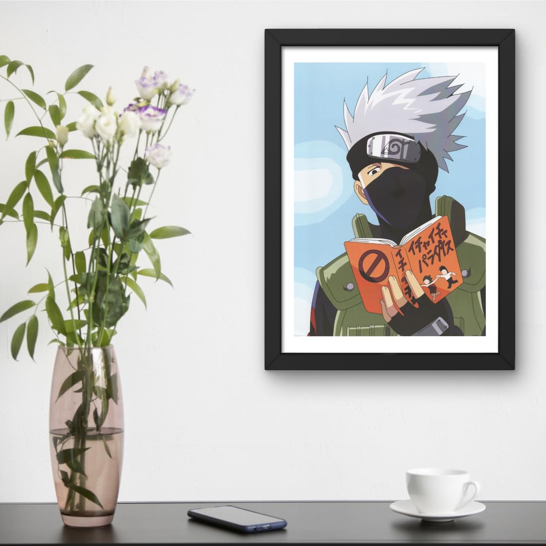 CRAFT QUEST Naruto Anime Laminated Posters with Frame Painting For Anime Naruto Fans Wall Decor, Home Decor with Matt Black Frame (14 Inches x 10 Inches)