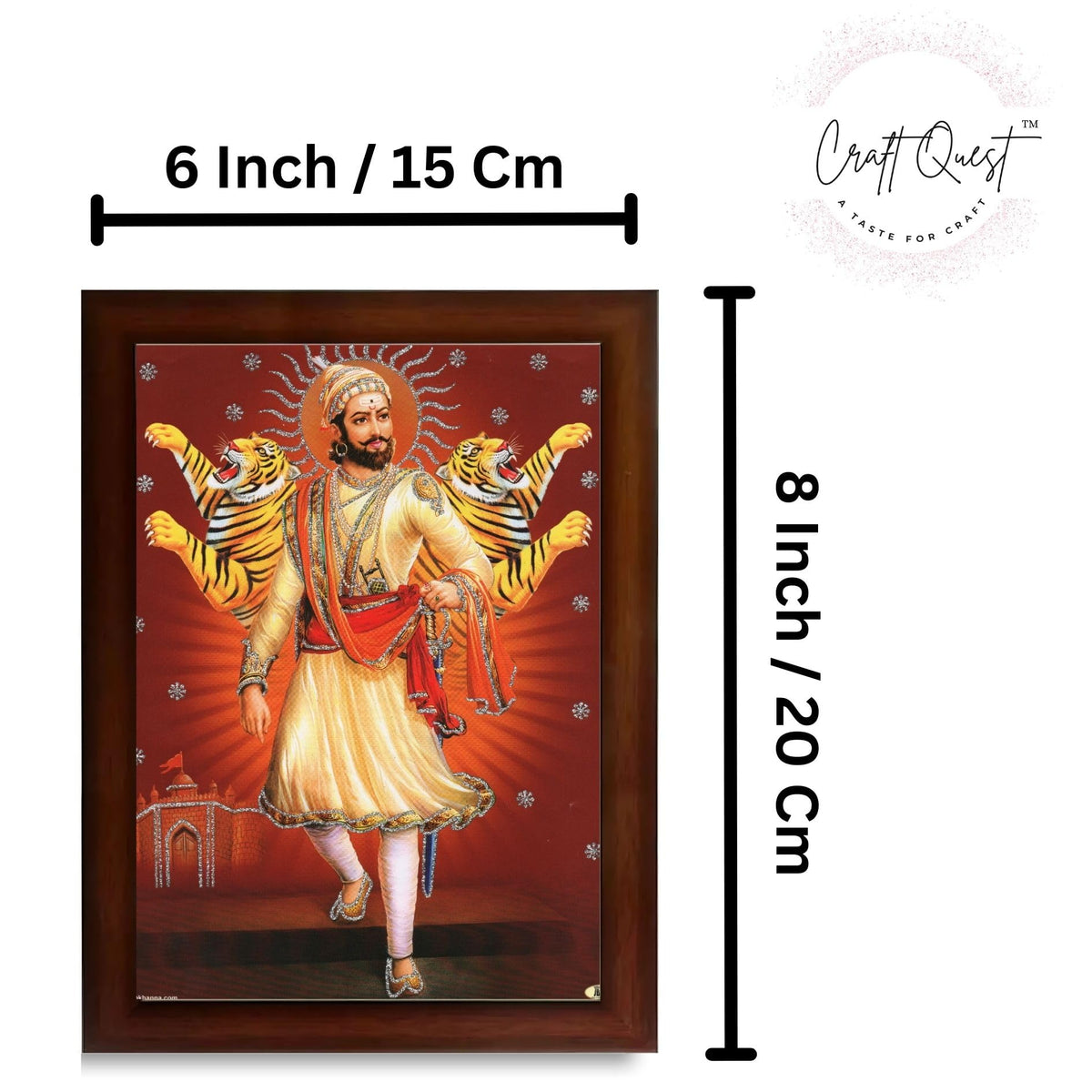 CRAFT QUEST Chhatrapati Shivaji Maharaj photo frame Home Decorative items with synthetic frame (Style 3)