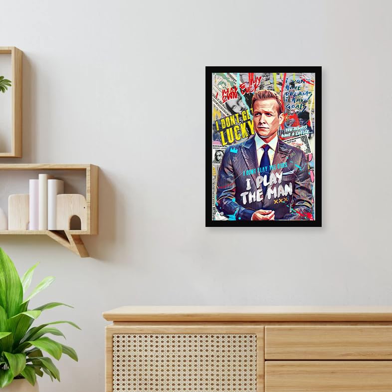 CodersParadise Wooden Harvey Spectre Wall Poster Frame 8×12 (A4 Size) Premium Hanging Art Frame|Stylish Wall Décor for Home, Bedroom & Living Room|Rectangular
