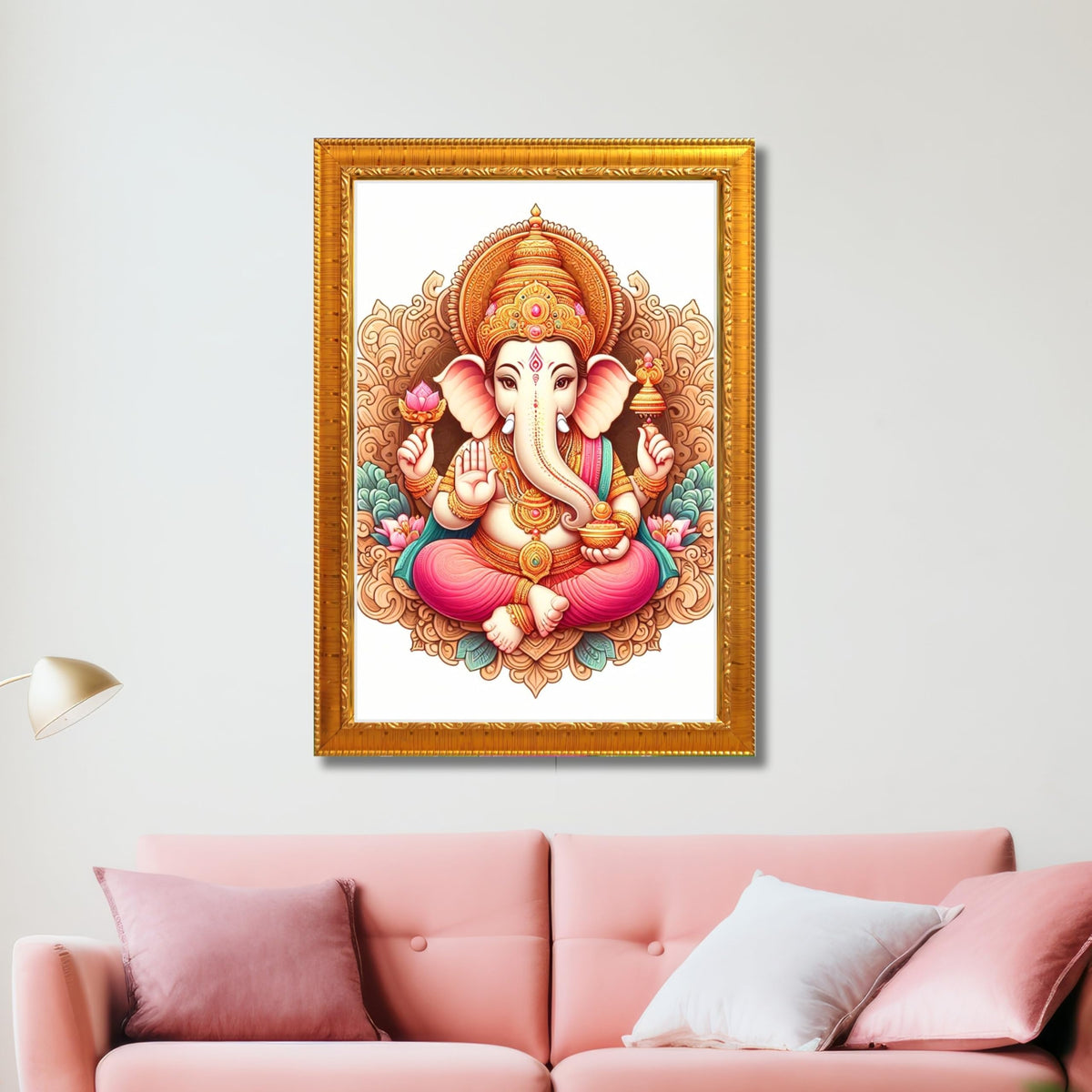 CRAFT QUEST Lord Ganesha Ganesh Ganpati Ganapathi Hanging Wall Painting Framed Home Décor