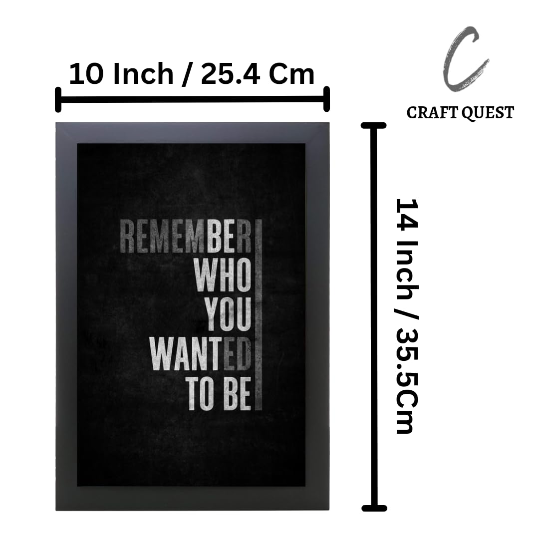CRAFT QUEST Good Vibes Only Motivational Quote Wall Decor - Portrait, Wall Display (Black, 10x14 Inch Poster Frame for Home, Office and Study Room Frame with Poster)