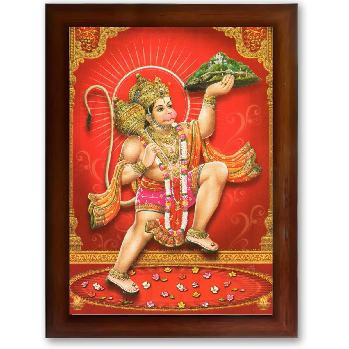 CRAFT QUEST Hanuman JI | Bajrangbali Religious Photo frame Decorative Item Synthetic frame