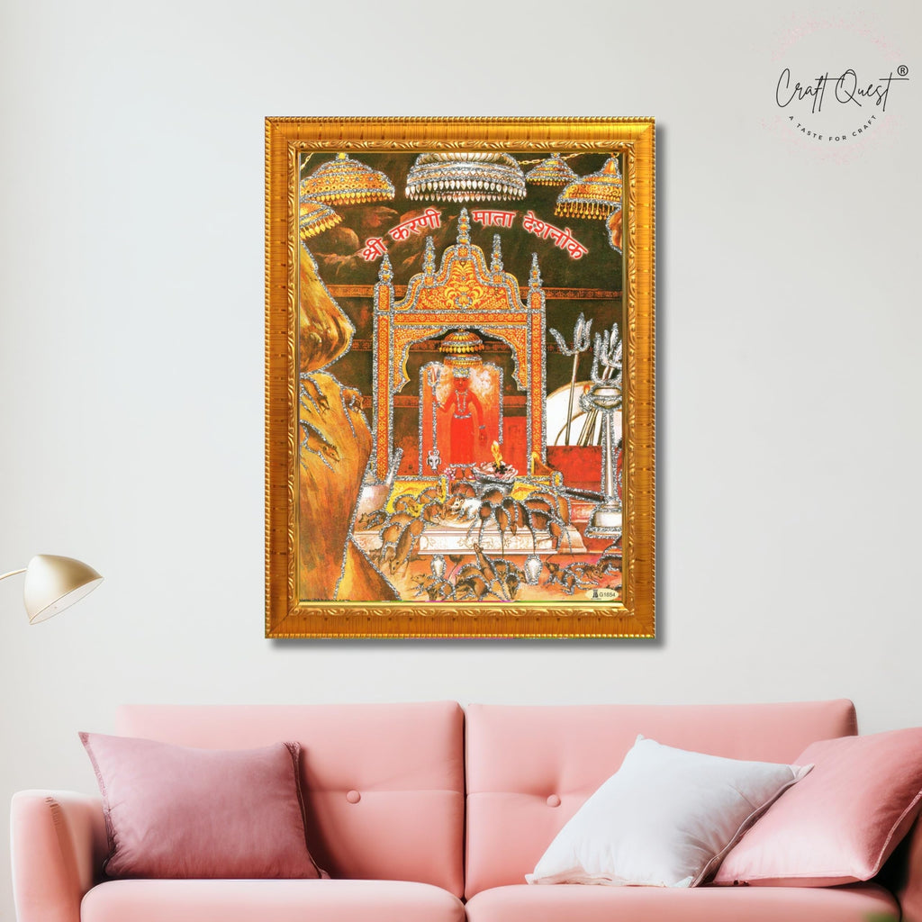 CRAFT QUEST Karni Mata Deshnok Photo Frame For Home, Office And Bedroom Wall Decoration