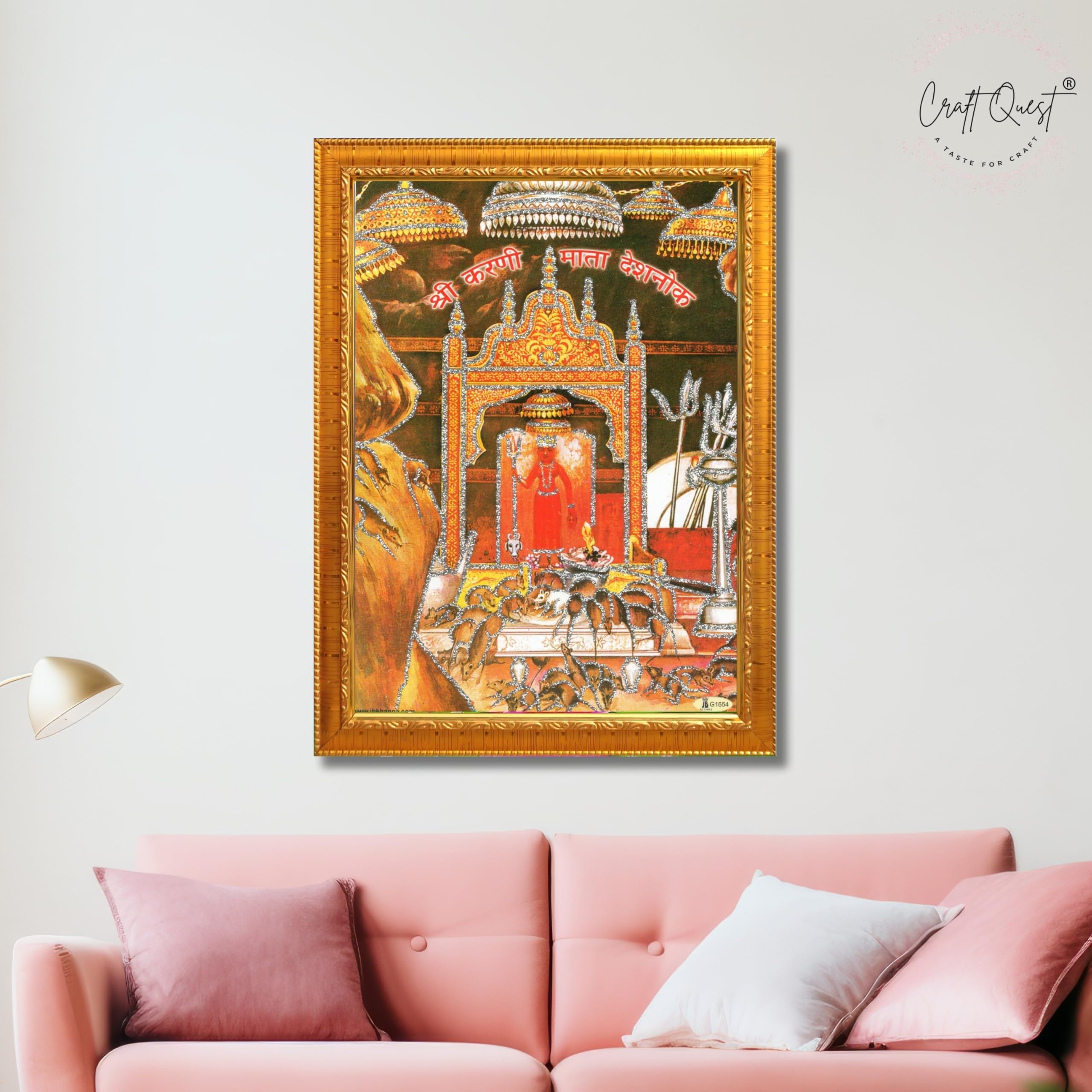 CRAFT QUEST Karni Mata Deshnok Photo Frame For Home, Office And Bedroom Wall Decoration