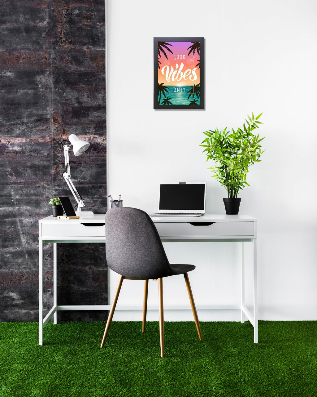 CRAFT QUEST Good Vibes Only Motivational Quote Wall Decor - Portrait, Wall Display (Black, 10x14 Inch Poster Frame for Home, Office and Study Room Frame with Poster)