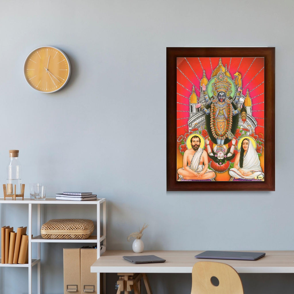 CRAFT QUEST Kali Mata photo with frame, God Religious Framed With Acrylic Glass