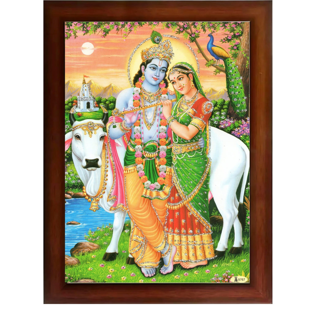 CRAFT QUEST Radha Krishna Photo Frame Radhe Radhakrishna Wall Painting Framed Home Décor