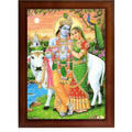 CRAFT QUEST Radha Krishna Photo Frame Radhe Radhakrishna Wall Painting Framed Home Décor