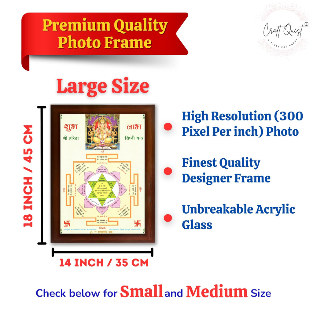 CRAFT QUEST Lord Ganpati Ganesh ji Modern Wall Painting With Frame For Home pooja, and Office Decor,