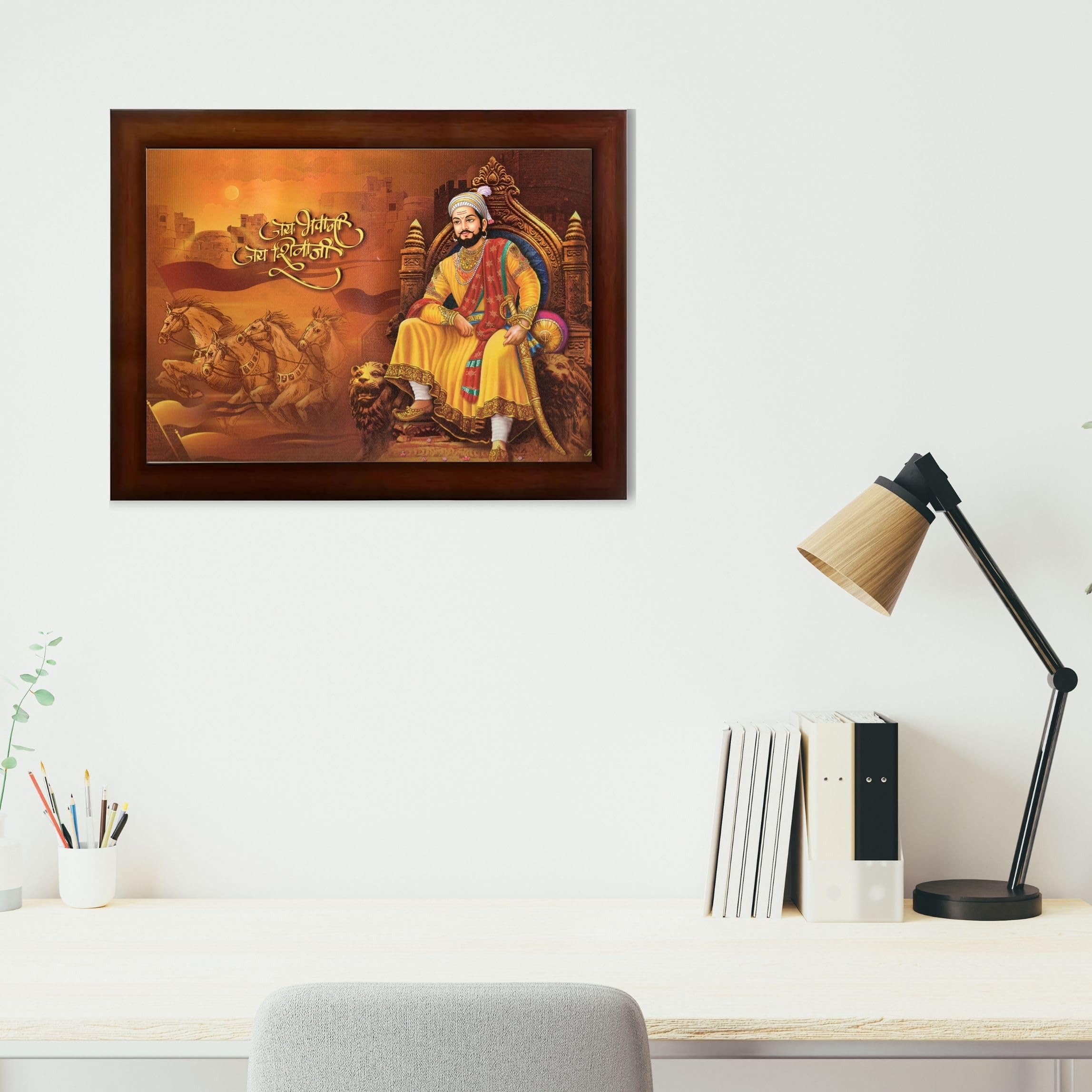CRAFT QUEST Chhatrapati Shivaji Maharaj photo frame | Home Decorative items with synthetic frame